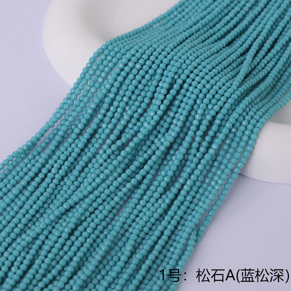 Crystal rare earth beads diy glossy fine beads 2mm,3mm rare earth blue green turquoise coral cut surface round beads scattered