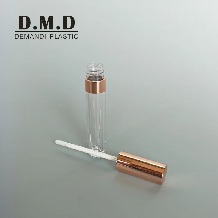 Custom logo 5ml 5 ml Rose gold lipgloss container empty lip gloss tube with rose gold top