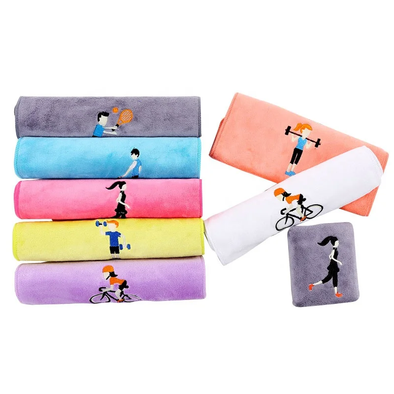 China Manufacture Custom Logo quickly dry microfiber soft embroidery cooling towel sport gym sweat towels