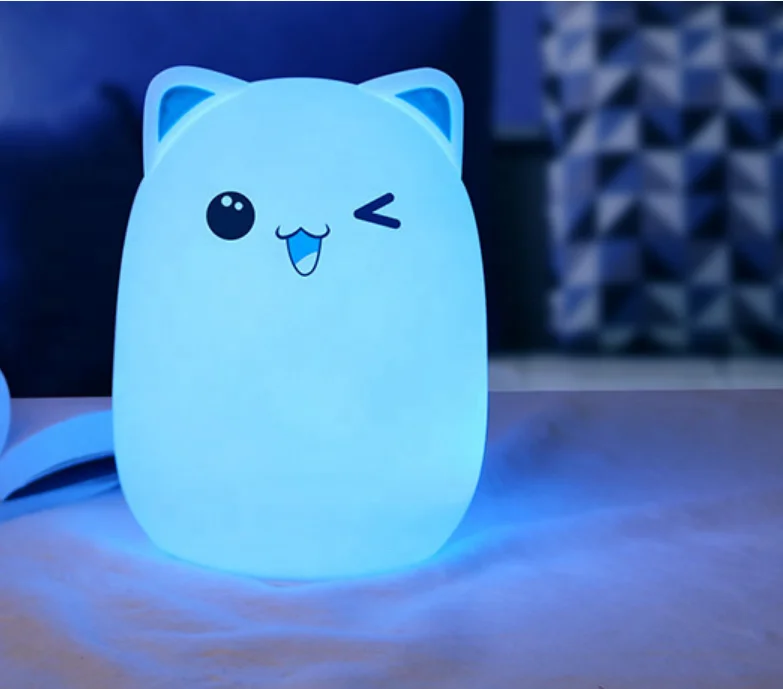 Cute Bear Silicone Night Light Bedroom USB Charging Led Patting Light Night Light