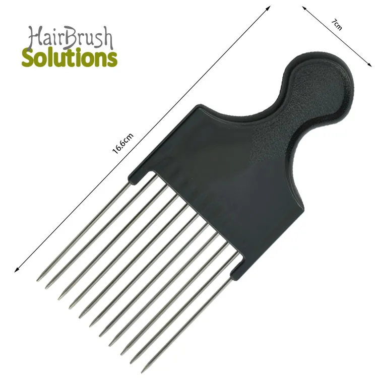 Custom 4 Pcs Fork Comb Peigne Black Fist Hair Metal Fan Afro Pick Man Comb Set For Hair Styling