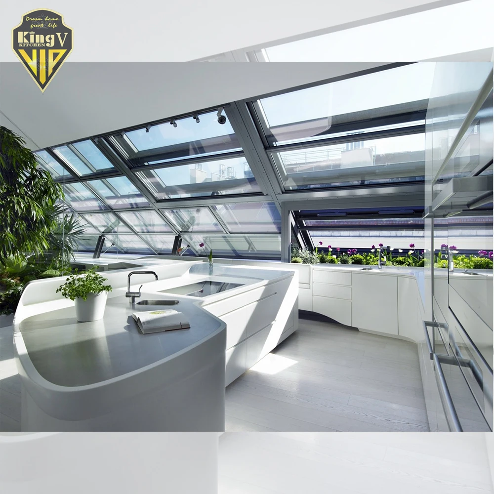 KINGV Gray modern style waterproof kitchen, high-end customization, free quotation, welcome to consult