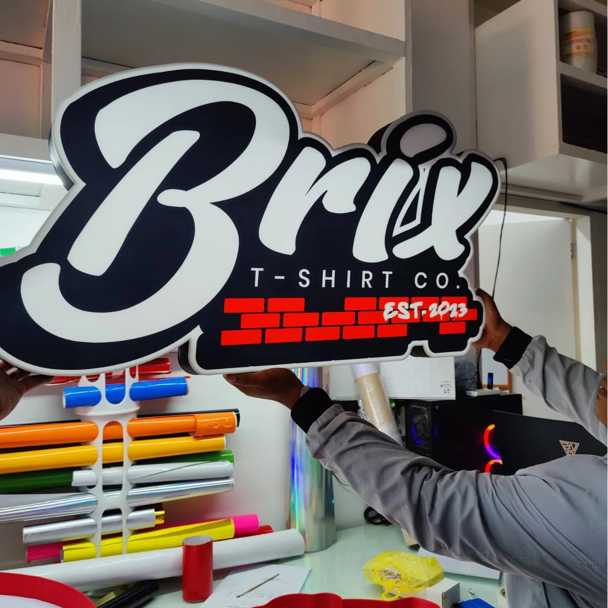 MINGDA 2021 new coming  advertising 800mm 1200mm Large Format Pencetak 3d Channel letter 3D Printer for signs and logos