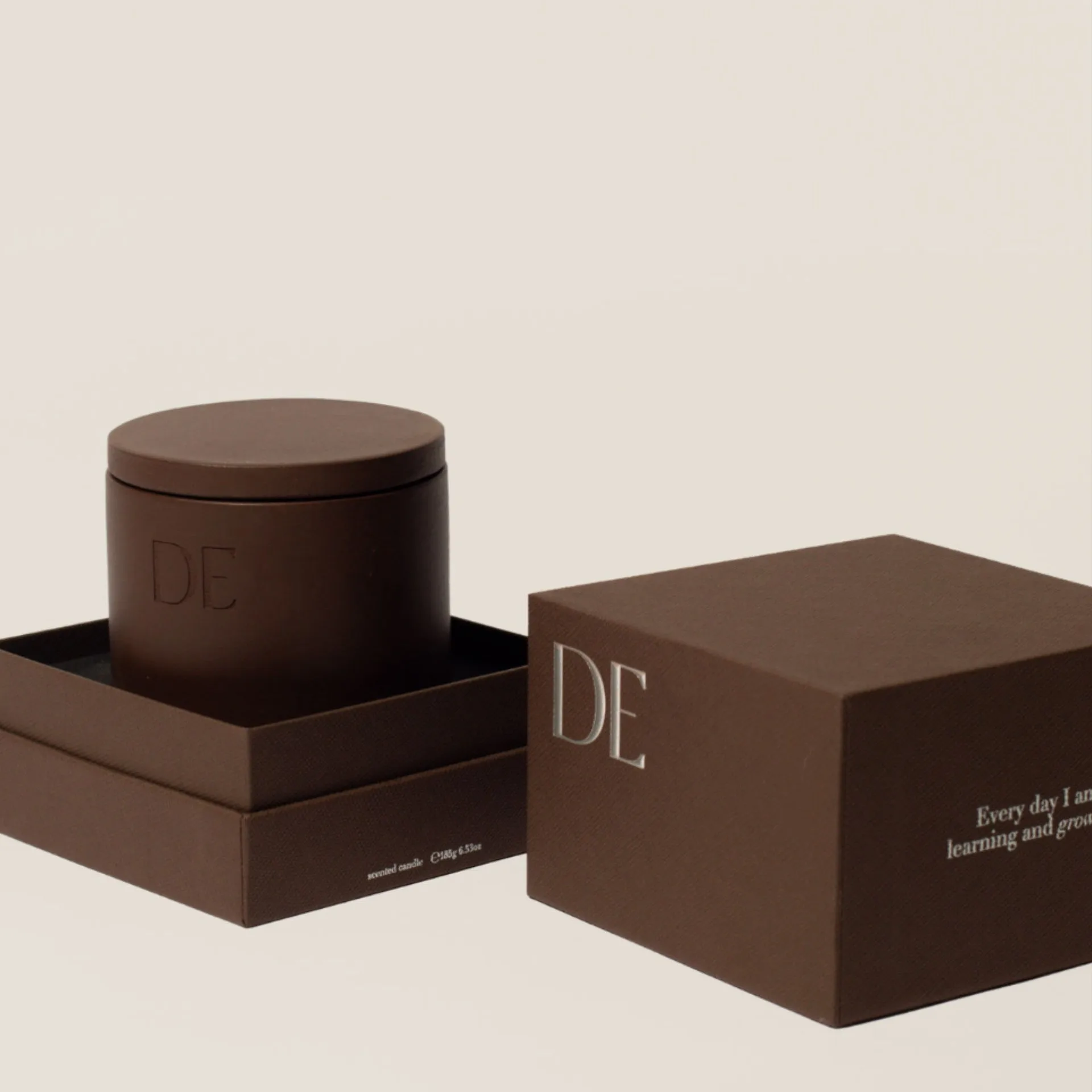 Custom Large Candle Collection Textured Paper Foil Stamping  Embossed Recyclable  Scent Candle Paper Box Lid And Base Box