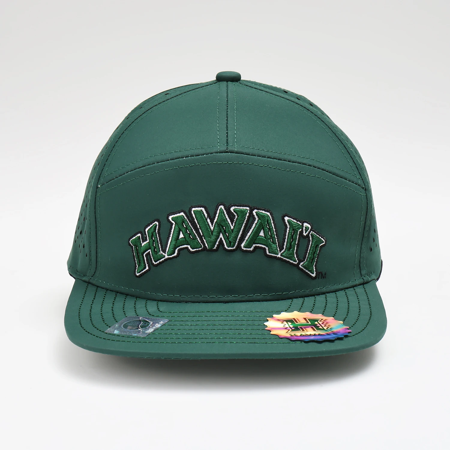 2024 New Wholesale Custom High Quality 3D Embroidery Logo Customized 7 Panels Baseball Cap Nylon Flat Visor  Hat Cap