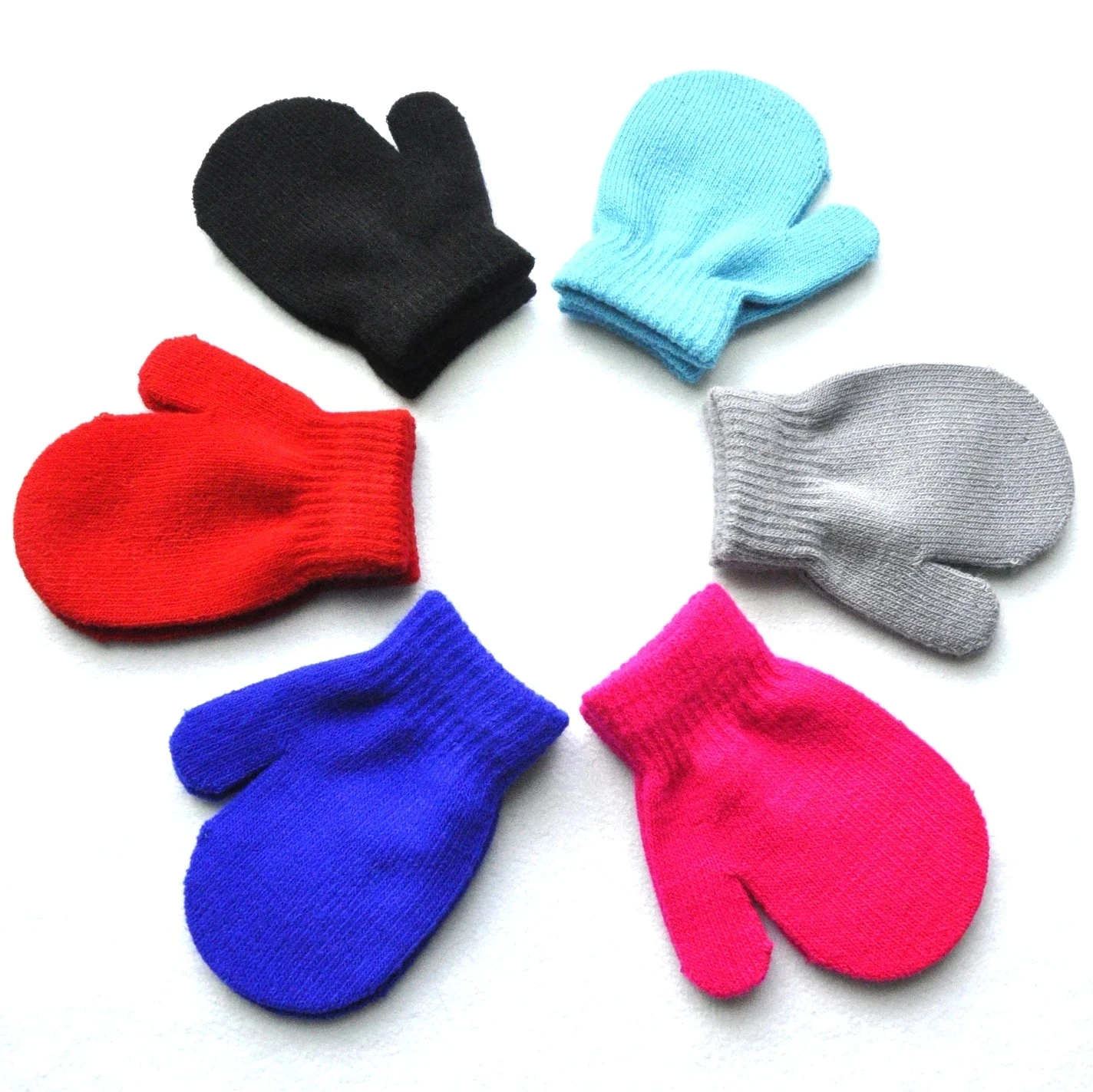 1-4 Years Winter Knitted Gloves For Baby Boys And Girls Warm Rope Full Finger Mittens Gloves for Children Toddler Kids