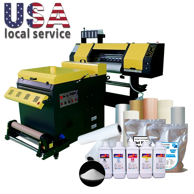 USA local service a1 inkjet dtf printer 2pcs xp600 i3200 head and honson board 24inch dtf digital printer