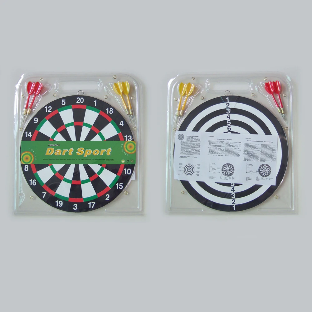High Quality Paper Black Dartboards With Double Side Games And Steel Tip Darts With 4 Darts Game