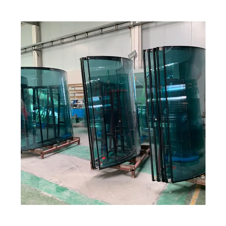 Good Quality Low E Bent Curved Tempered Laminated Insulated Glass for Building Curtain Wall Facade