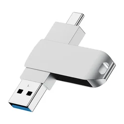 New Dual-use metal u disk type-c rotating car USB 3.1 high-speed large-capacity computer mobile phone flash u drive