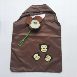 Fashion Foldable Cute Cartoon Shape Animal Portable Shopping Bag custom Logo