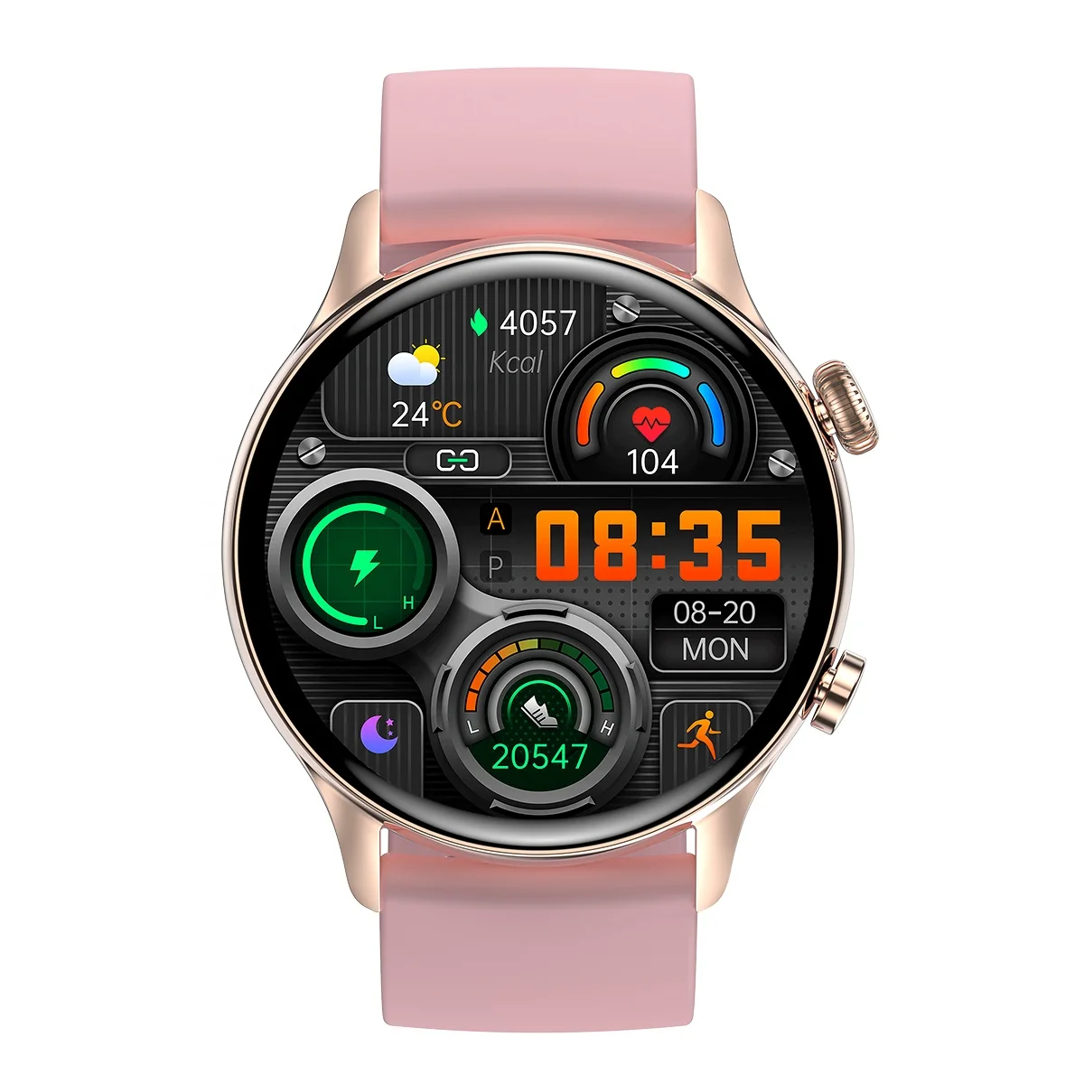 Long Battery Curved Screen Amoled Display Oriamo Touchscreen Ip68 Silicon Strap Water Resistant Round Face Smart Watches