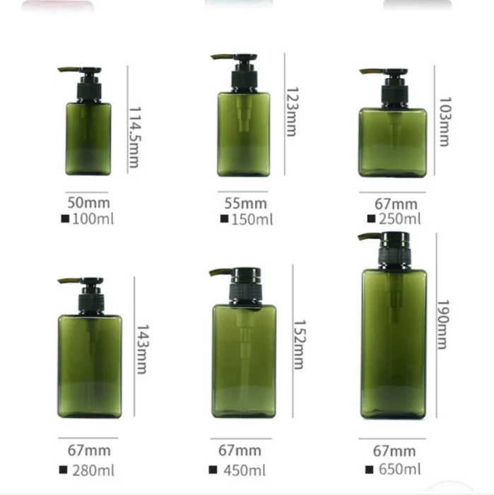 
Square PET bottle with pump 