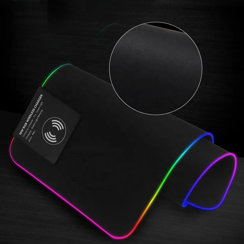  Игровой коврик для мыши RGB мягкий большой светодиодный с регулируемым освещением умный клавиатуры функцией памяти и беспроводной зарядкой