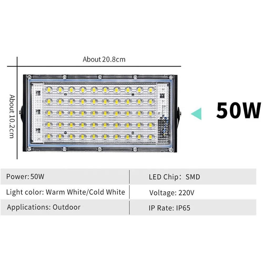 
Led Floodlight 50W Outdoor Spotlight Flood Light AC 220V Professional Lighting Street Lamp Waterproof IP65 