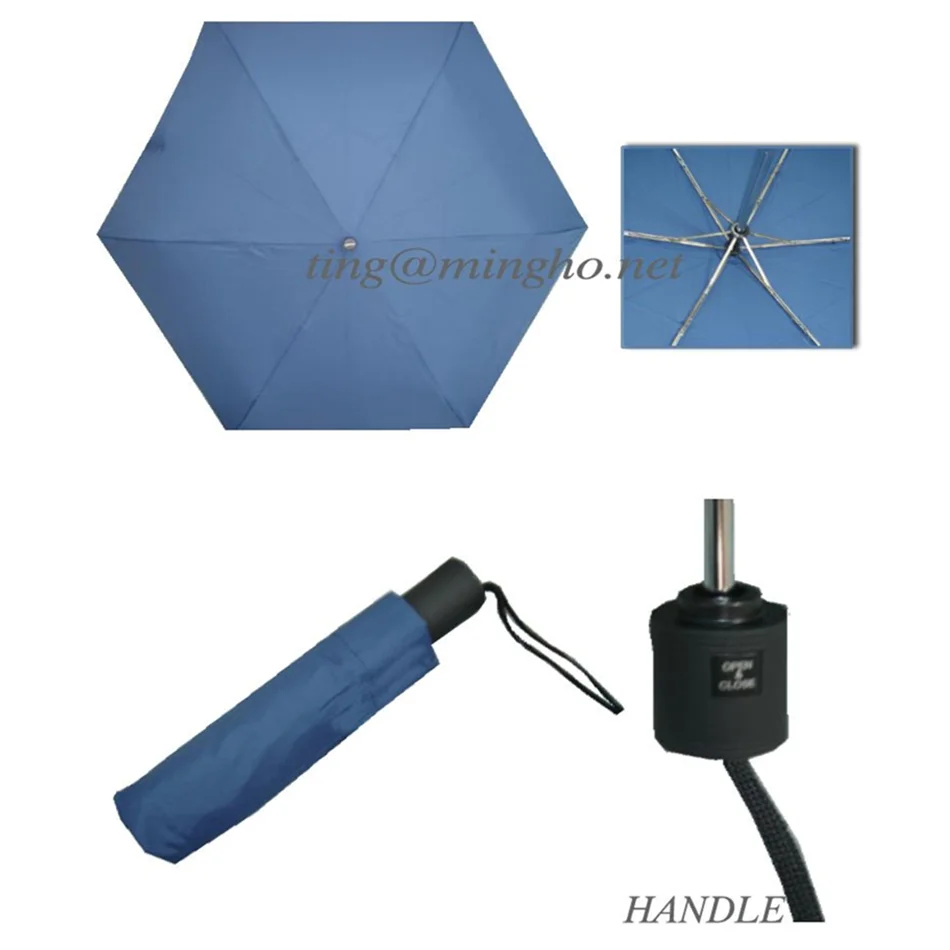 Auto Open and Close Custom with Logo and Color Design Easy to Carry Personal Sun Protection 3 Foldable Mini Pocket Umbrella