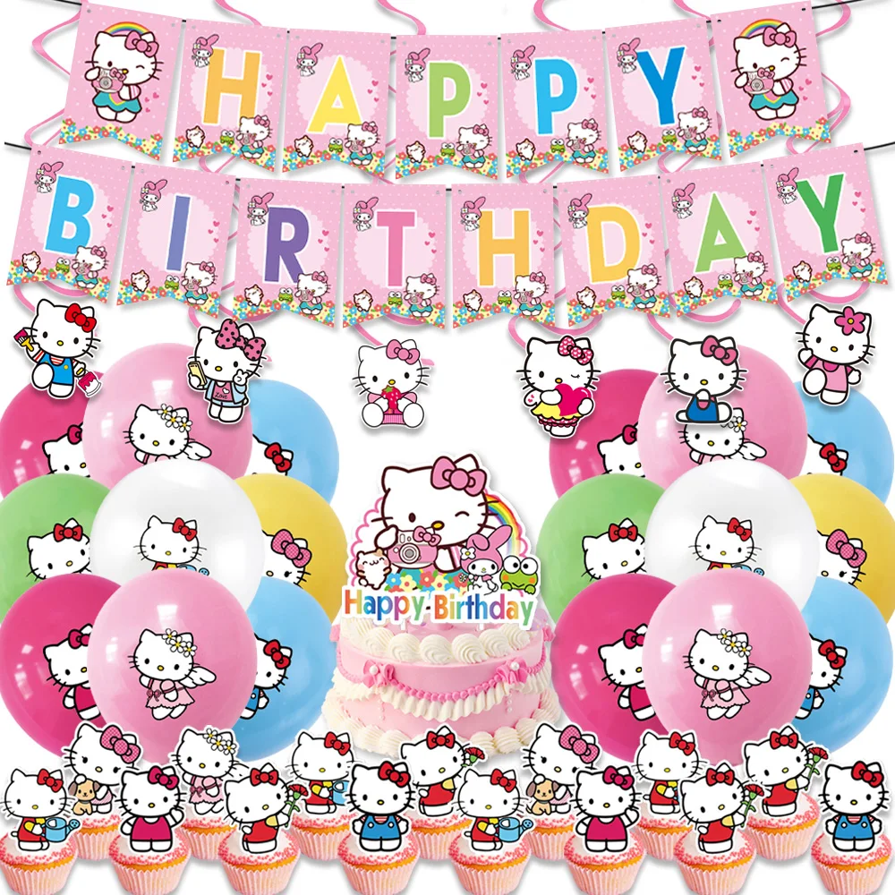 Hello Kitty Party Paper Tableware Decoration Birthday Party Paper Cups Customized Service