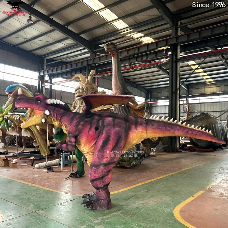 Red dragon costume simulation dinosaur costume expert