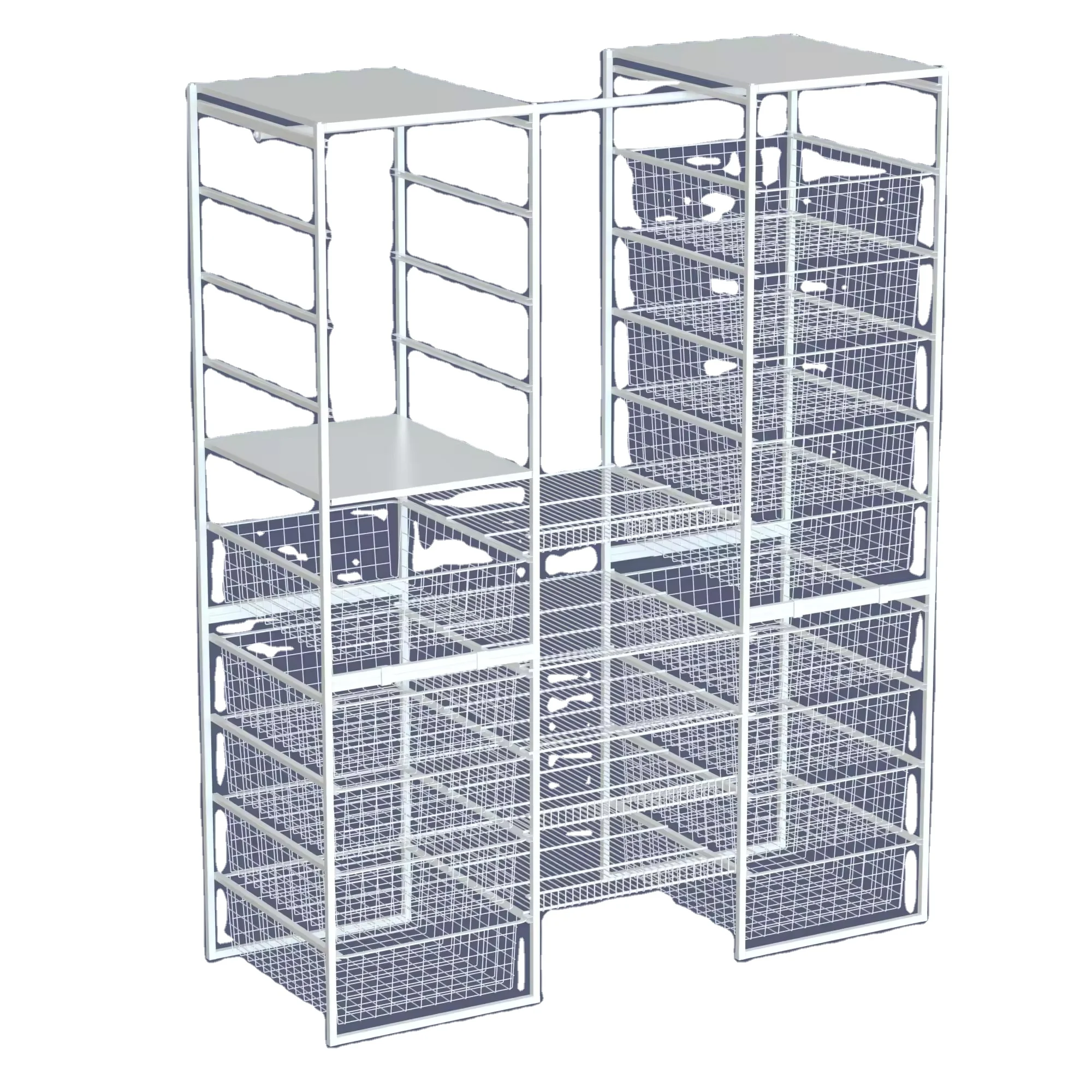 Customized Wholesale Multifunction Warehouse Multilayer Steel Metal Wire  Shelving Stands Hand Trolley Home Kitchen Storage Rack