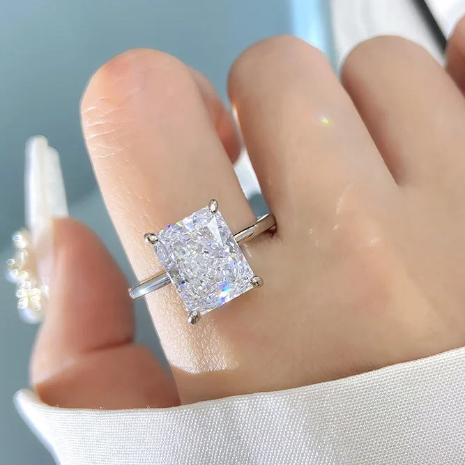 FOXI High Quality hot sale 8A iced cut pink stone 925 silver Ring women fine jewelry 925 Sterling Silver ring