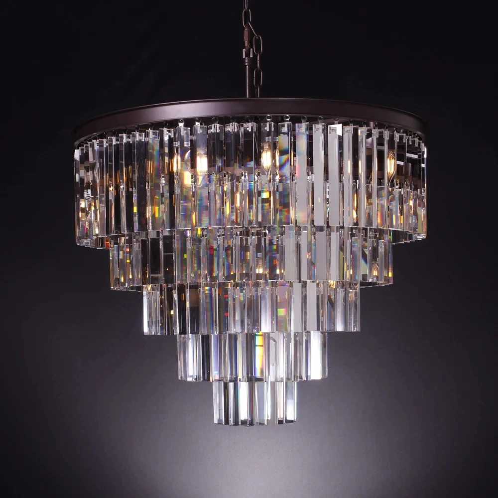 Custom Size Restaurant Pendant Light New Design Hanging Lamp Modern Luxury K9 Crystal Chandelier Ceiling Lights For Living Room