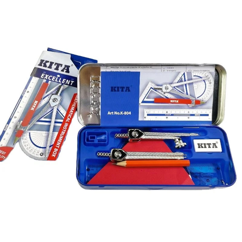 school math set geometry, school math box,school kids compass box