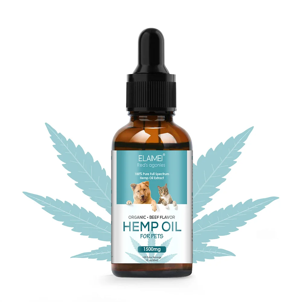 ELAIMEI 100% Hemp Oil Extract Dogs and Carts Organic Hemp Oil for Pets
