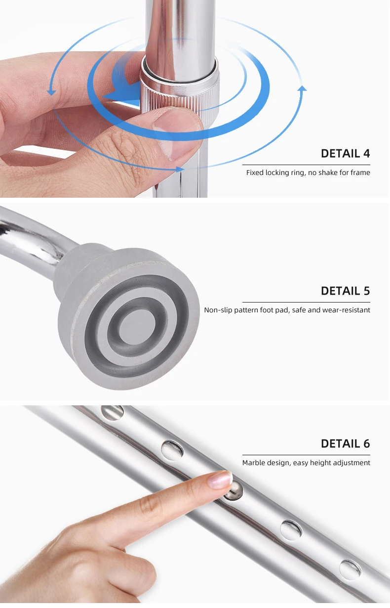 Hot Sale Lightweight Aluminum Steel Adjustable Height Walking Stick for Seniors and Disabled Cane for Comfortable Mobility