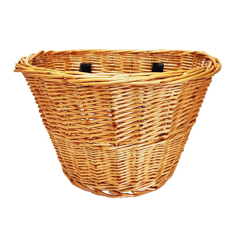handmade lady city bike front basket retro woven basket removable bicycle wicker basket