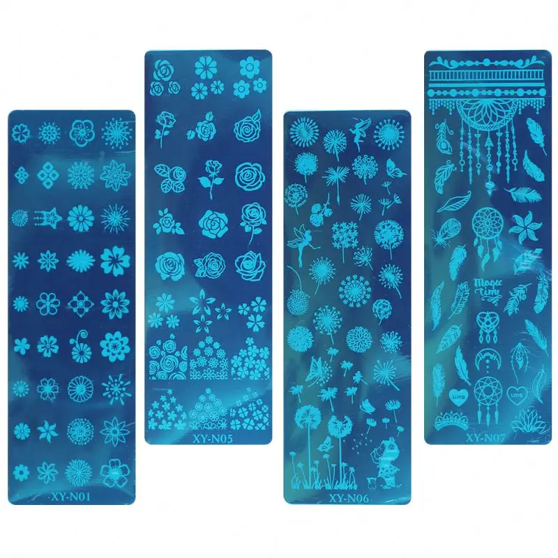 mix style 12*6cm Stainless Steel Nail Art Design Stamping Template Nail Polish Pattern Seal Mold Nail Art Gel Design Plate