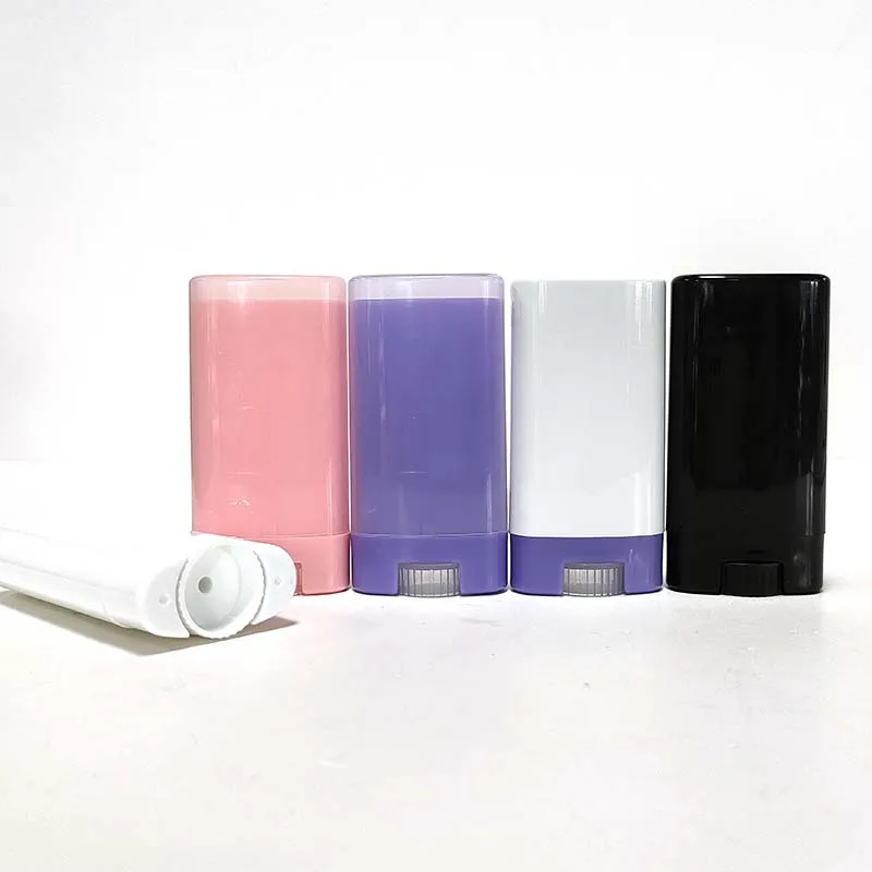 High quality plastic oval shape black twist up deodorant containers