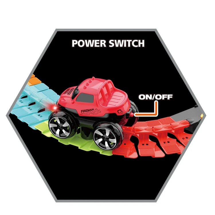 Tempo Toys Amazon Hot Selling Race Glow Toy Car Track With Lights Kids Changeable DIY Racing Rail Track Toy