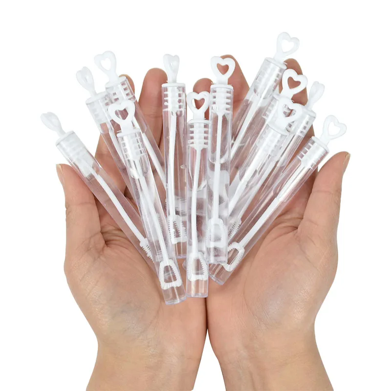 Love Heart Bubble Wand Soap Bottle Tube Wedding Gifts for Guests Birthday Party Decoration Supplies Baby Shower Kids Toy