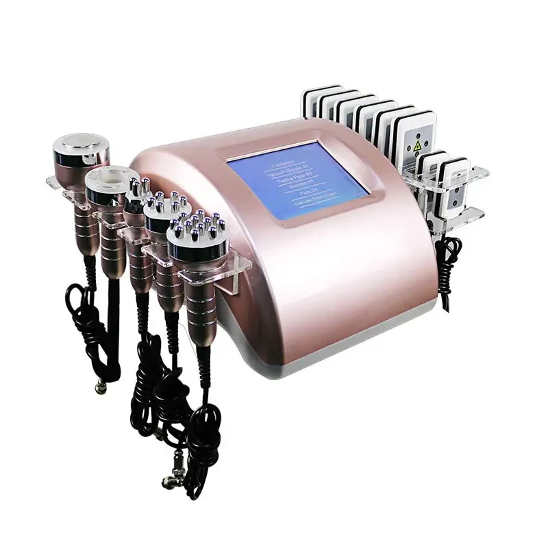 6 In 1 Rf Vacuum Cavitation 40k/80k Ultrasound Cavitation With Laser Pads Fat Burning Machine