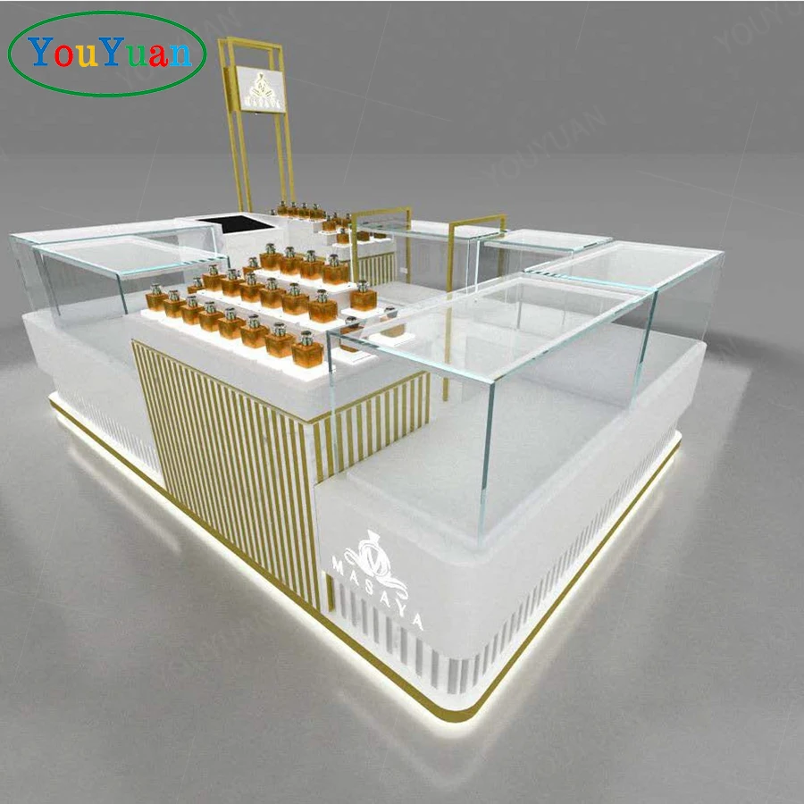 3D Perfume Kiosk Stand Display Rack Perfume Shop Counter Design 3M Jewellery showcase Display showcase