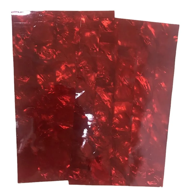 Luster White Mother of Pearl Shell Paper Laminated Inlay Sheet Dyed Red Home Furniture Home Decoration