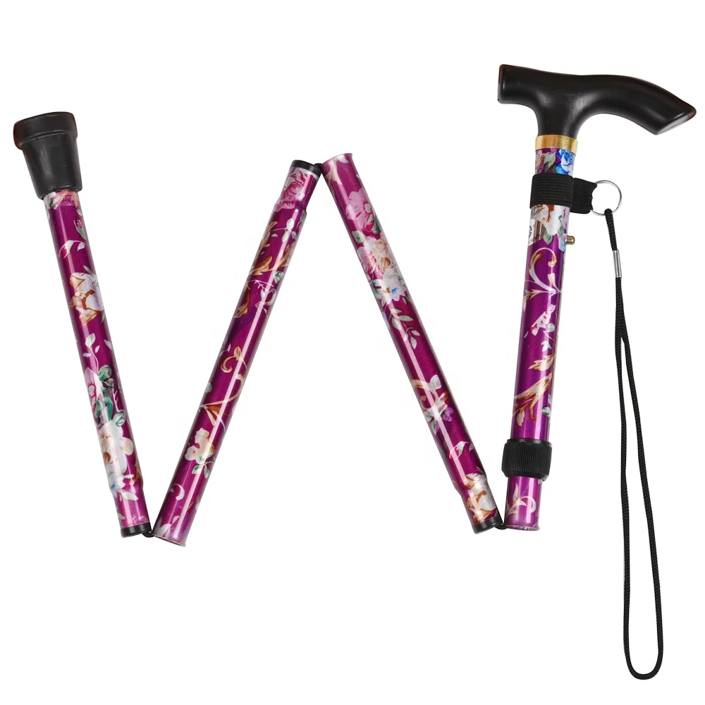 Foldable Walking Cane for Collapsible Lightweight Adjustable, Portable Hand Aluminium alloy folding walking stick