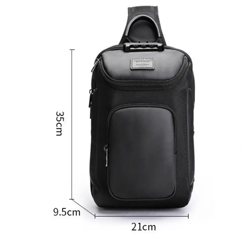 2024 New Fashion High-Capacity Waterproof Pu Leather Oxford Business Handbag Messenger Crossbody  Chest Bag With Password Lock