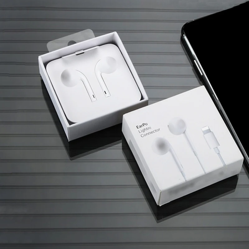 
Original C100 For iPhone Earphones in Ear 1.2M Stereo Wired with Mic Headphones Light-ning Earphones Bass Earpod For Apple 