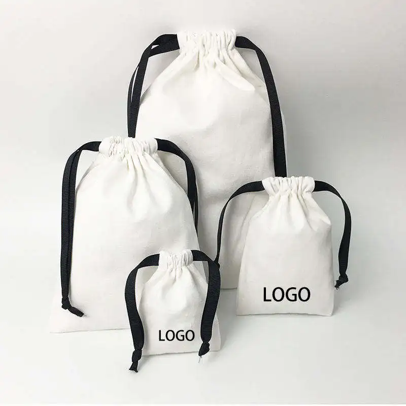 Wholesale Promotional Eco Friendly Custom Logo Printed Gift Soap Pouch Storage Candle Canvas Cotton Drawstring Bag