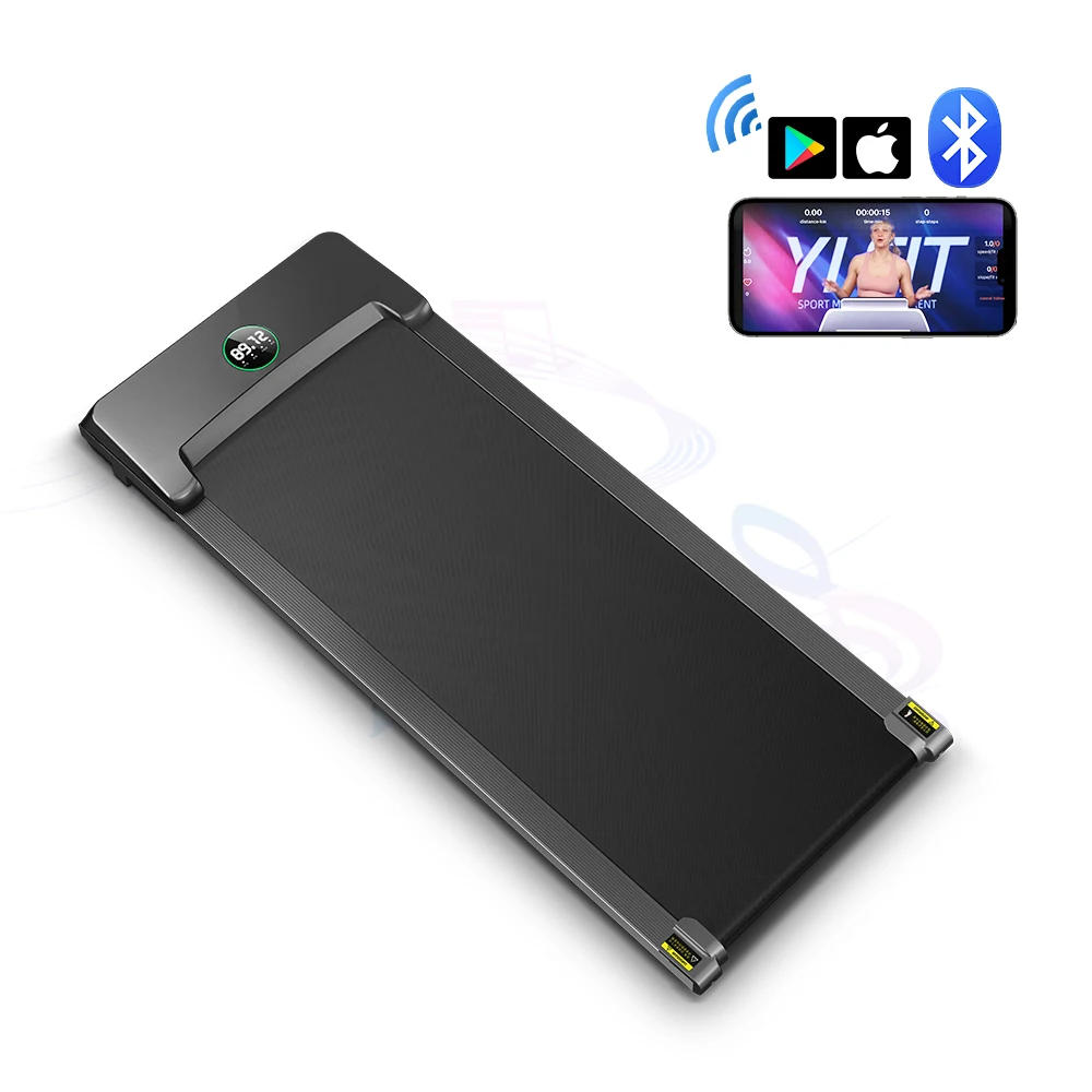 YPOO 2024 cheapest mini electric treadmill home use walking pad under desk treadmill with YPOOFIT APP walking pad factory