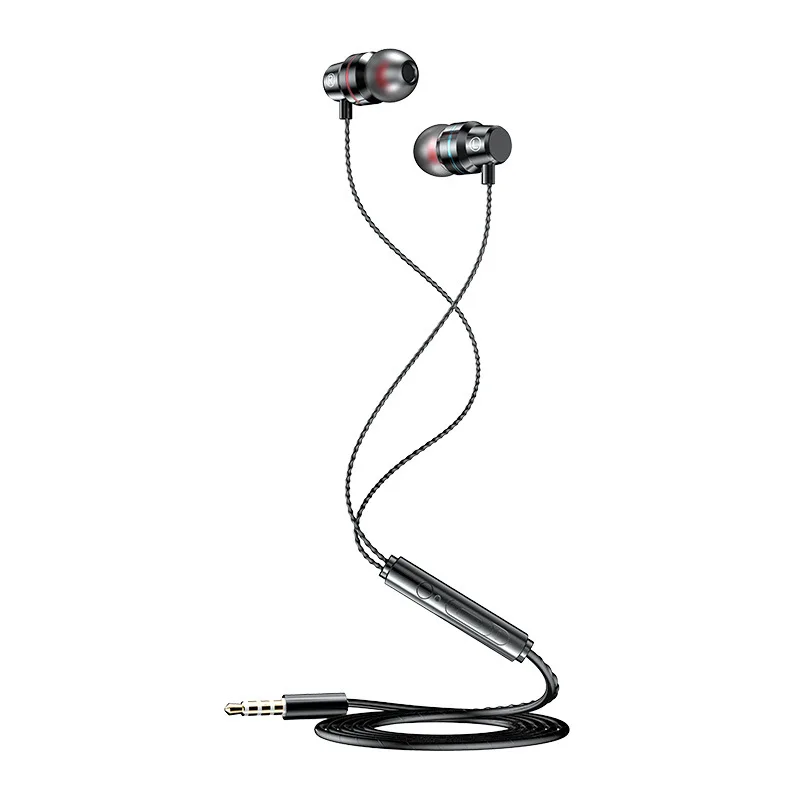 
Hot! Metal in ear earphone subwoofer with MAC by wire mobile phone computer MP3 handfree running sports earphones 
