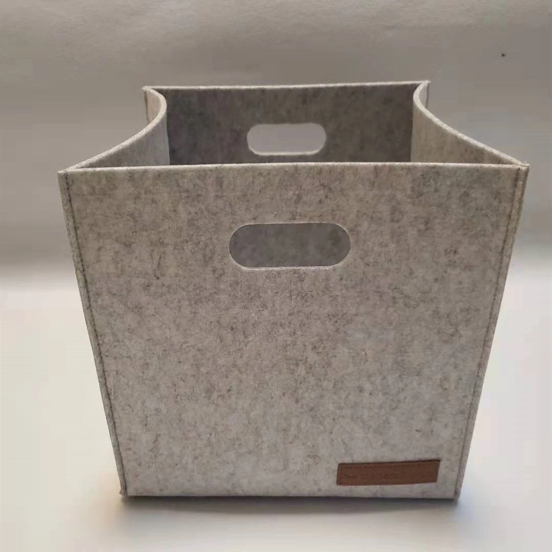 Collapsible Storage Basket Bins Foldable Felt Fabric Storage Box Cubes Containers with Handles