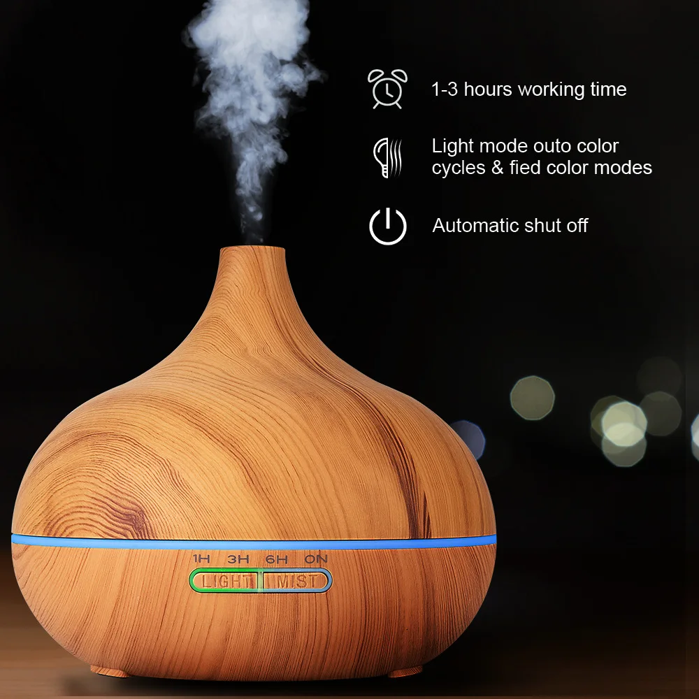 Hot Sale Aromatherapy Air Humidifier Aroma Diffuser Wood Grain Essential Oil Fragrance Diffuse Perfume Evaporator for Home