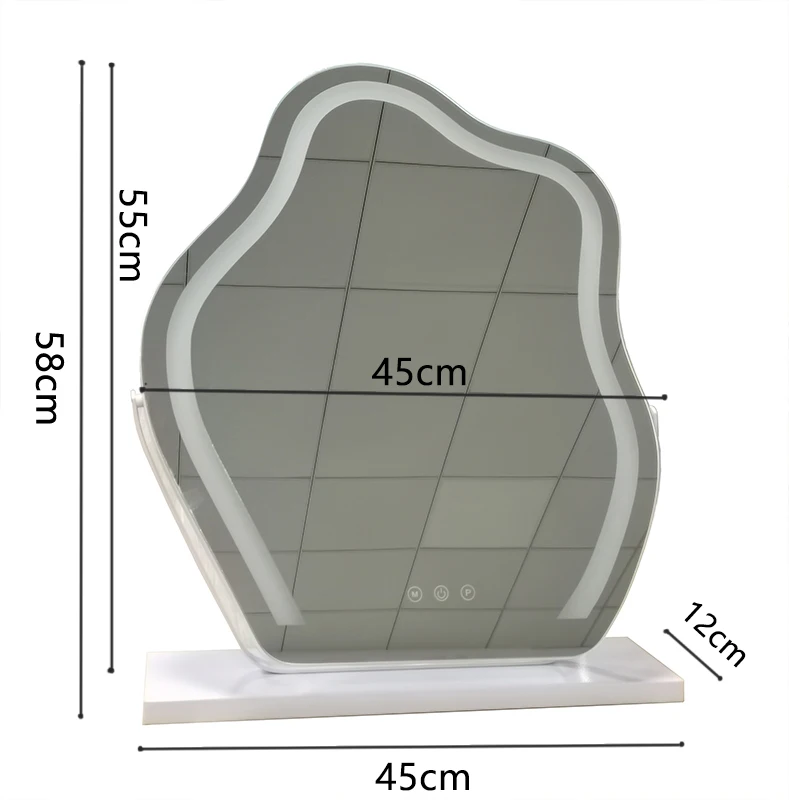 Cloud LED round Desktop Makeup Mirror Personalized Cosmetic Vanity Mirror with Perfect Lighting Irregular Shape Cosmetic Mirror