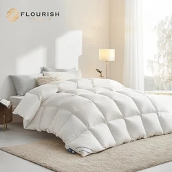 Flourish customizable 90% goose feather 10% goose down filling 100% cotton cover quilt duvet comforter set quilts edredones