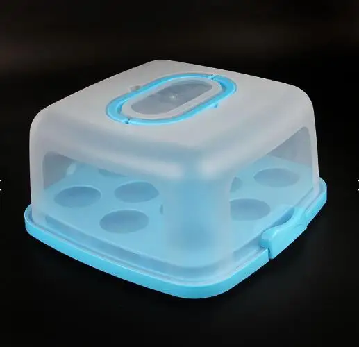 13 cups rectangle PP Plastic Cake carrier with muffin cup and  customized printing Cupcake Cake Carrier