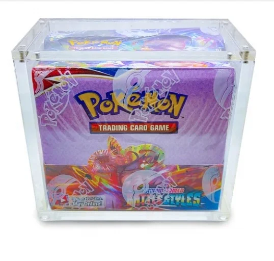 High quality custom pokemon booster box clear acrylic pokemon cards booster box