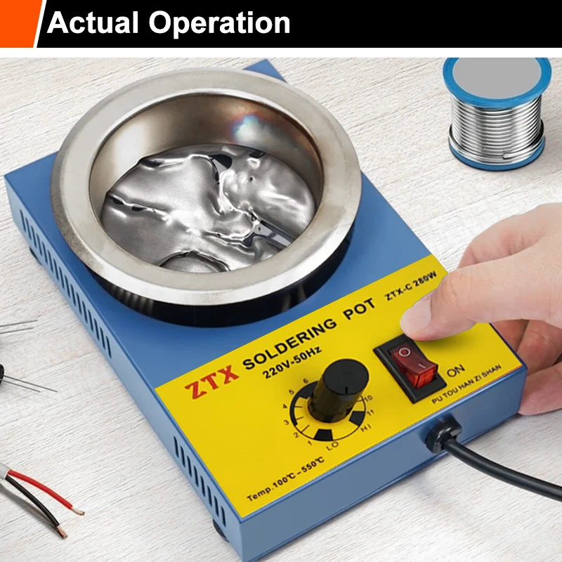 11A 21B 31C 41D Pure Titanium-Serie Adjustable temperature Tin Melting Furnace Round 150-350w Tin Melting Furnace Solder Tin Pot