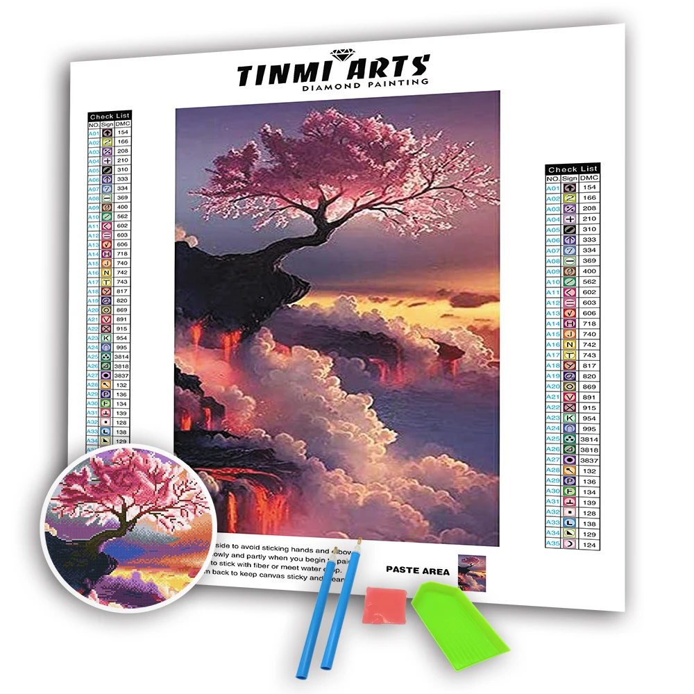 
Hot Sell 5D Diamond Painting Kits Tree Full Round Mosaic Cross Stitch Kits Embroidery Home Wall Decor Landscape 